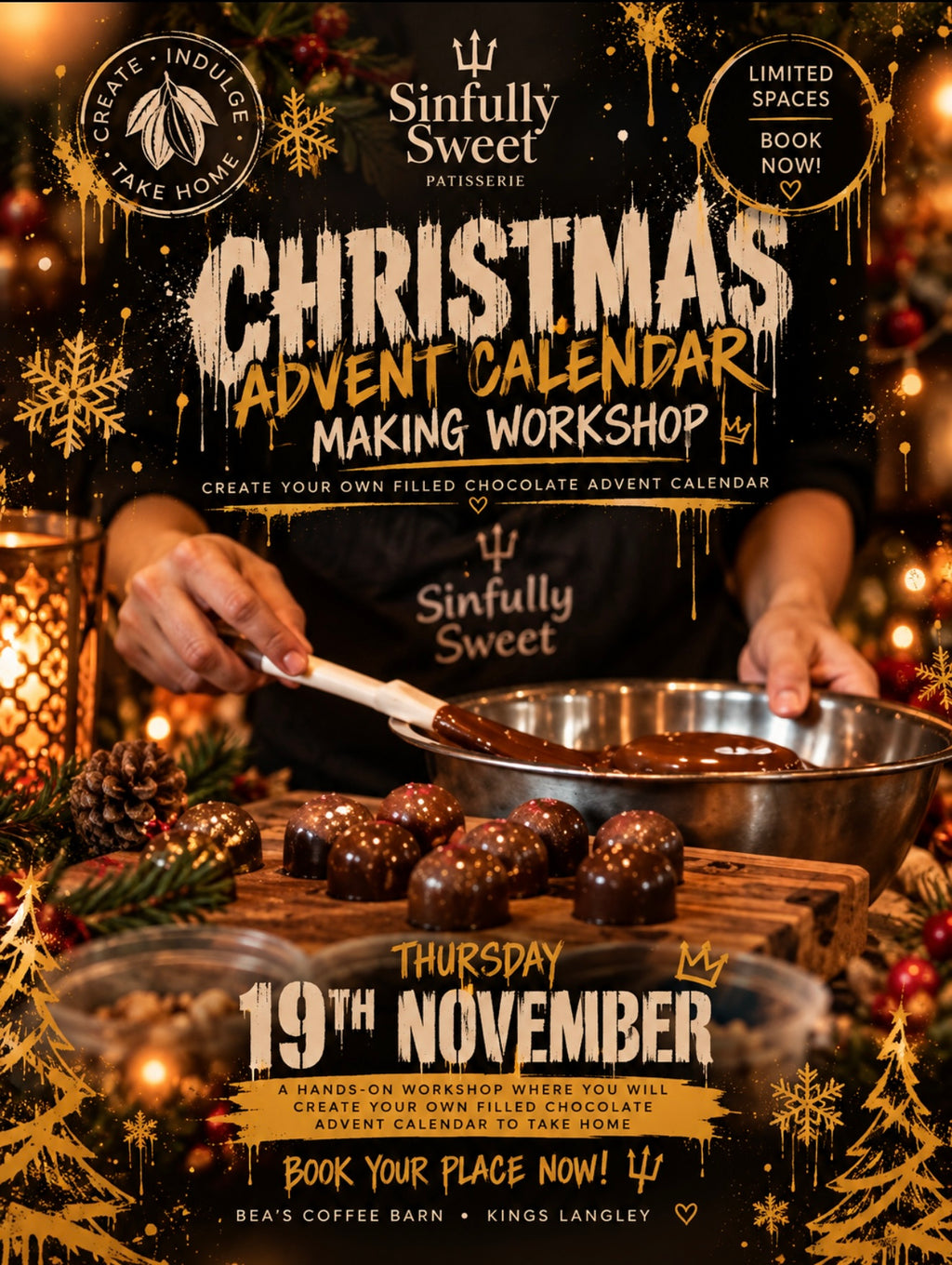 Chocolate advent calendar making workshop 19th November