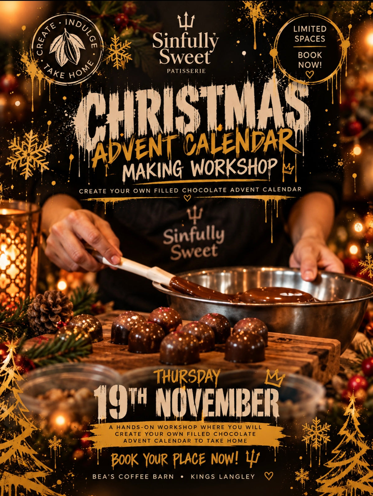 Chocolate advent calendar making workshop 19th November