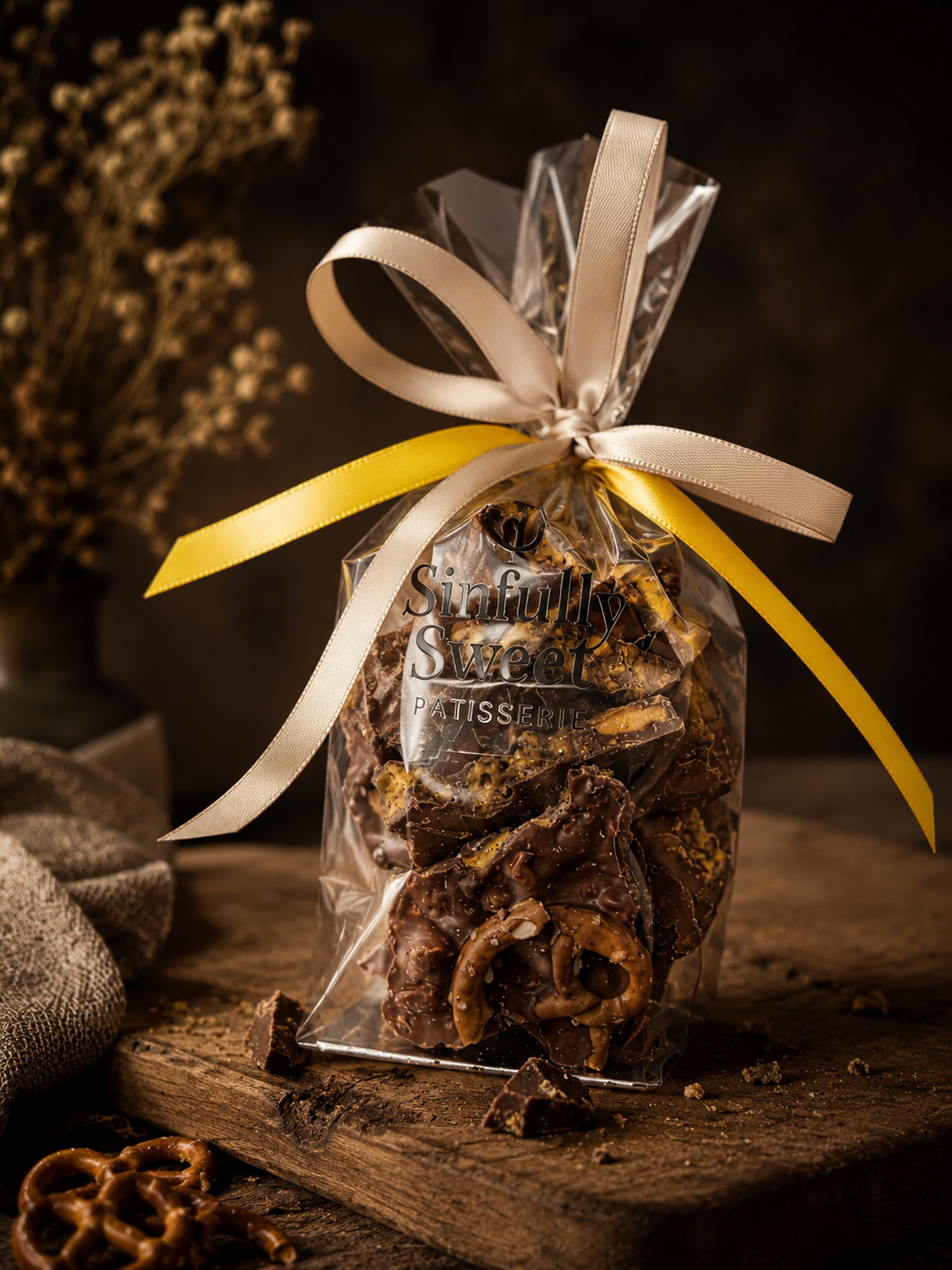 Honeycomb, pretzel and milk chocolate bark